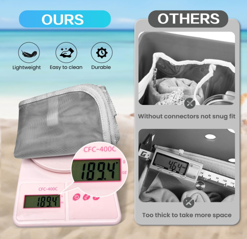 منظم بحجم XL مع فواصل | إكسسوارات حقائب الشاطئ | مقسم لحقيبة Bogg Bag