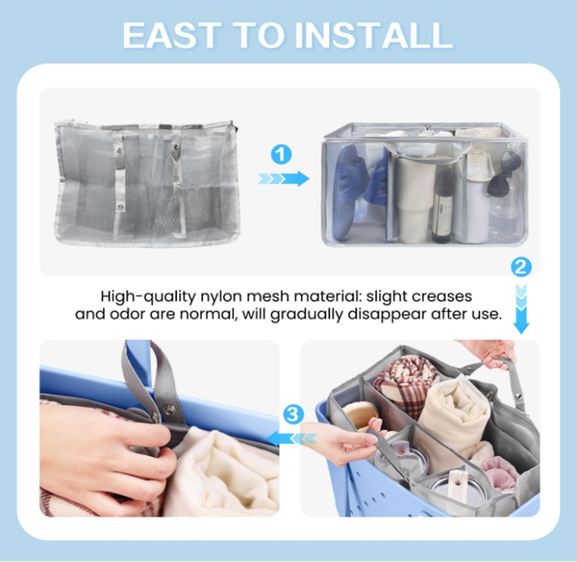 منظم بحجم XL مع فواصل | إكسسوارات حقائب الشاطئ | مقسم لحقيبة Bogg Bag